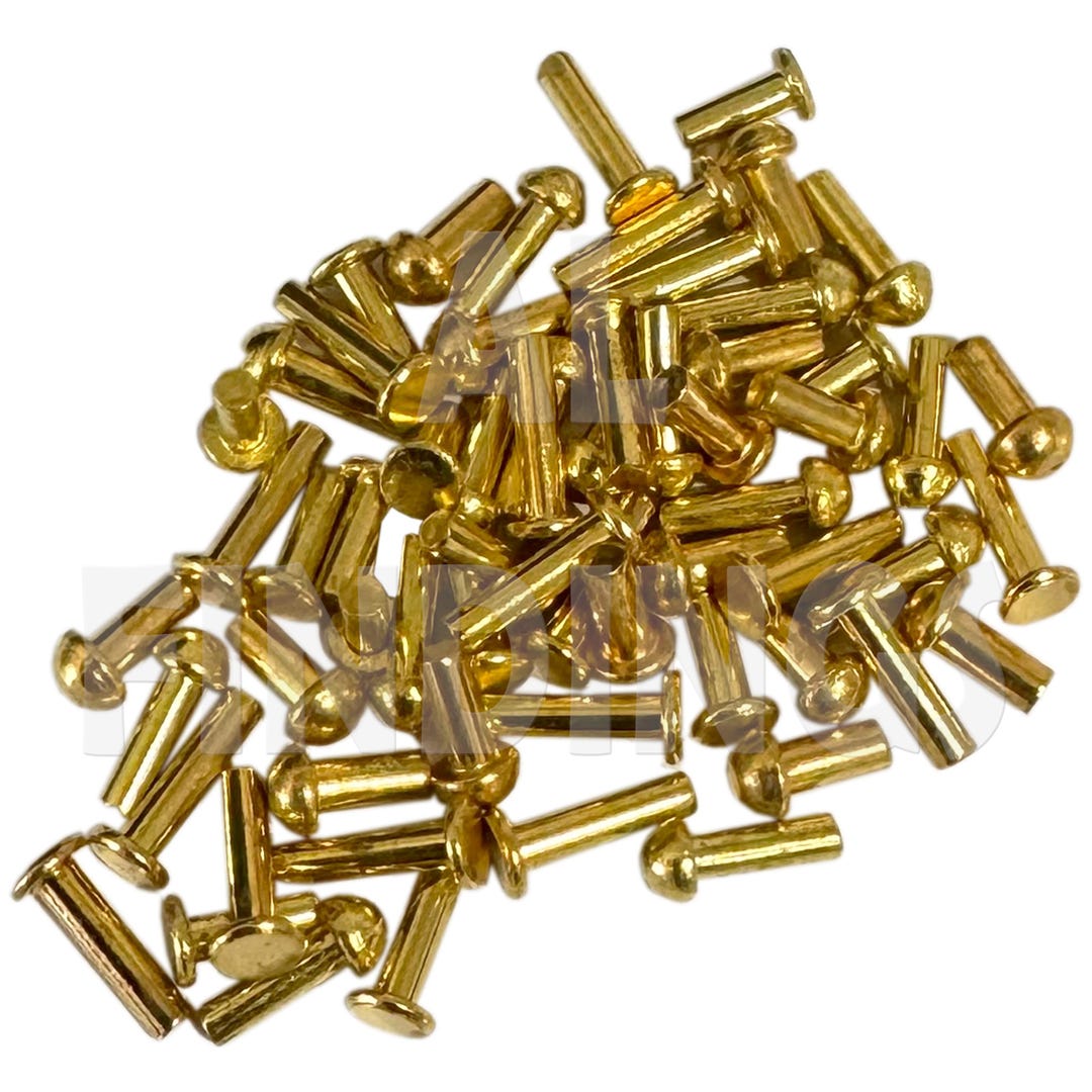 Timens Rivets 100x Assorted Brass Rivets for Clocks 7mm - 12mm Dome and Flat Head ...