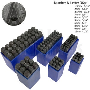 9pc 3/16 5MM Number Stamp Punch Set Hardened Steel, Metal Wood Leather -  Garage Monkey Tools