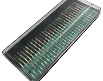 30 Assorted Diamond tip burs drilling pearls glass ceramic & metals 3/32" shank (95)