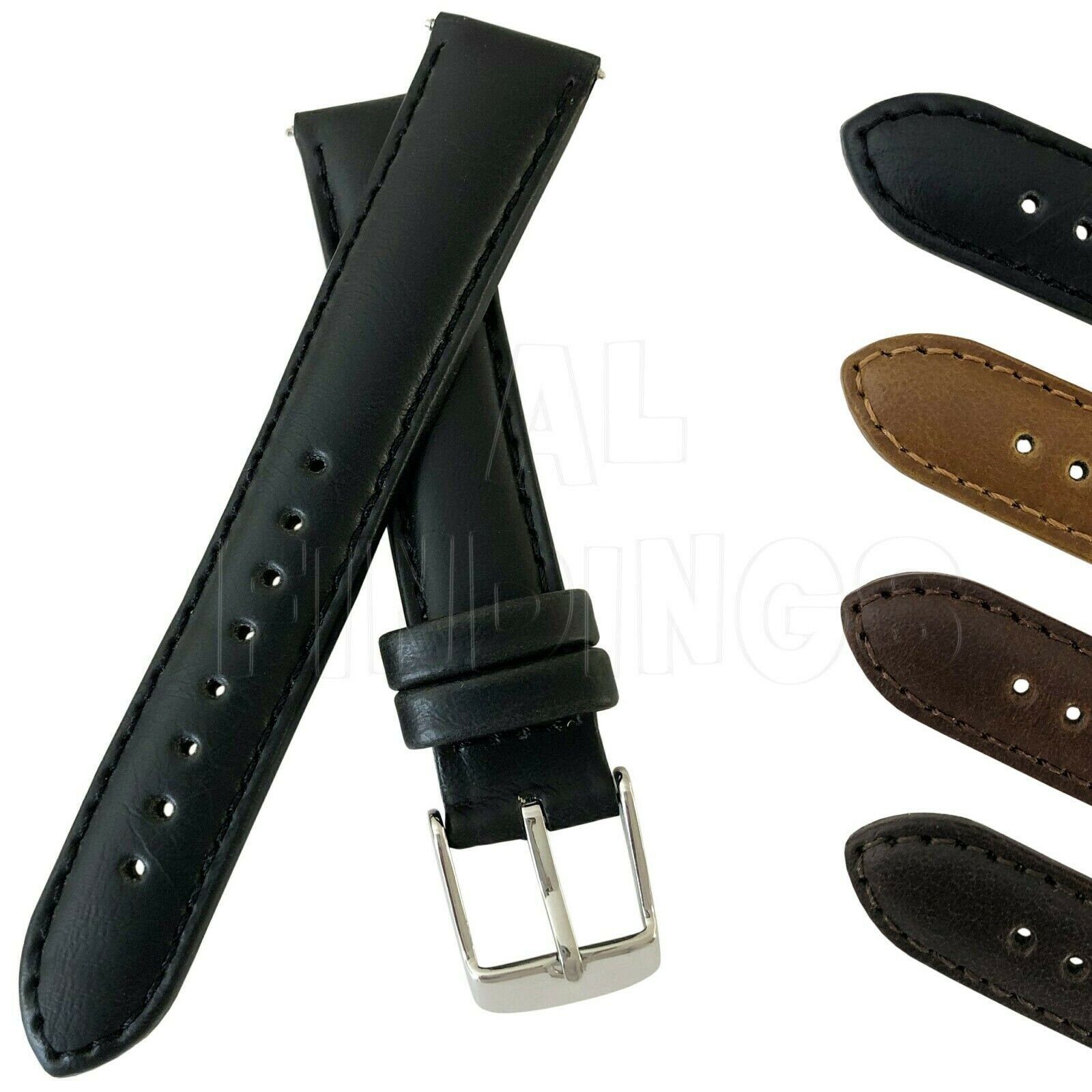 Genuine Oily Calf Leather Watch Strap Padded SS Buckle - Etsy
