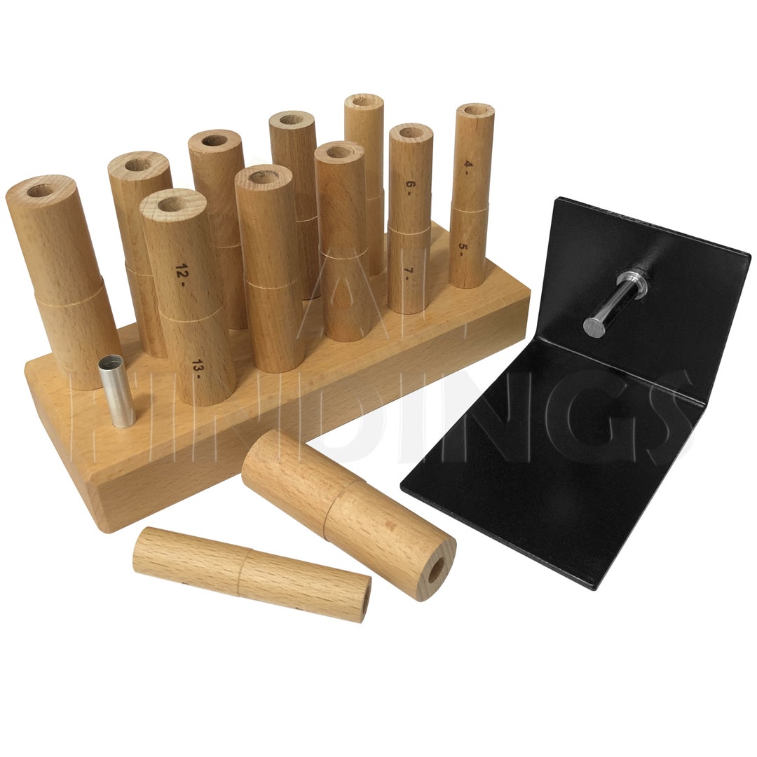 Ring Wire Mandrel Wrapping Multi Stepped 12 Wooden Half Sizes Tool 415