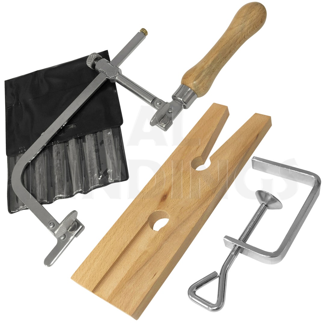 thumbnail image 2 of JTS Jewelry Making Tool Set: Bench Pin, Jeweler's Saw Frame, Ring Clamp, & Saw Blades, New 2 of 5
