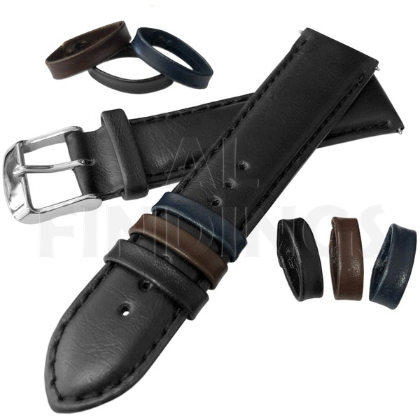 Leather Watch Strap Retaining LOOP ONLY Band Keeper Holder All Colours Smooth Loops Finish (10)