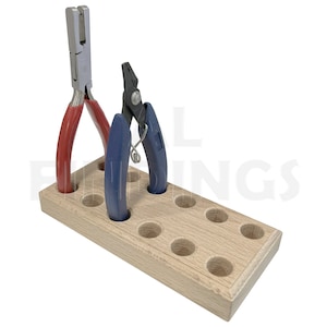 Wooden Plier Stand Organiser 6 Pliers Jewellers Tool Holder (145)