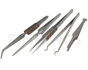 Set 5 Soldering Ring Tweezers Insulated Negative Locking Solder Tools Repairs (135)