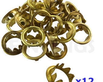 New Grommets Clock Key Hole Dial Brass Finish 10mm Antique clock repair x 12 piece  (12)