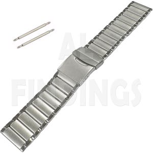 22m Genuine Stainless Steel Two Tone  Metal Watch Strap Band Mens Stainless SS Buckle Quality Straight ended SS (75)