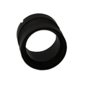 Puede incluir: Conector de tuber&iacute;a de goma negro con una abertura redonda lisa. El conector tiene una superficie ligeramente texturizada.