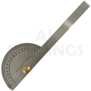 Engineers Rapporteur d'angle 0-180 degrés, règle carrée, pointe de perçage 6 po. Inox 150 mm (150)