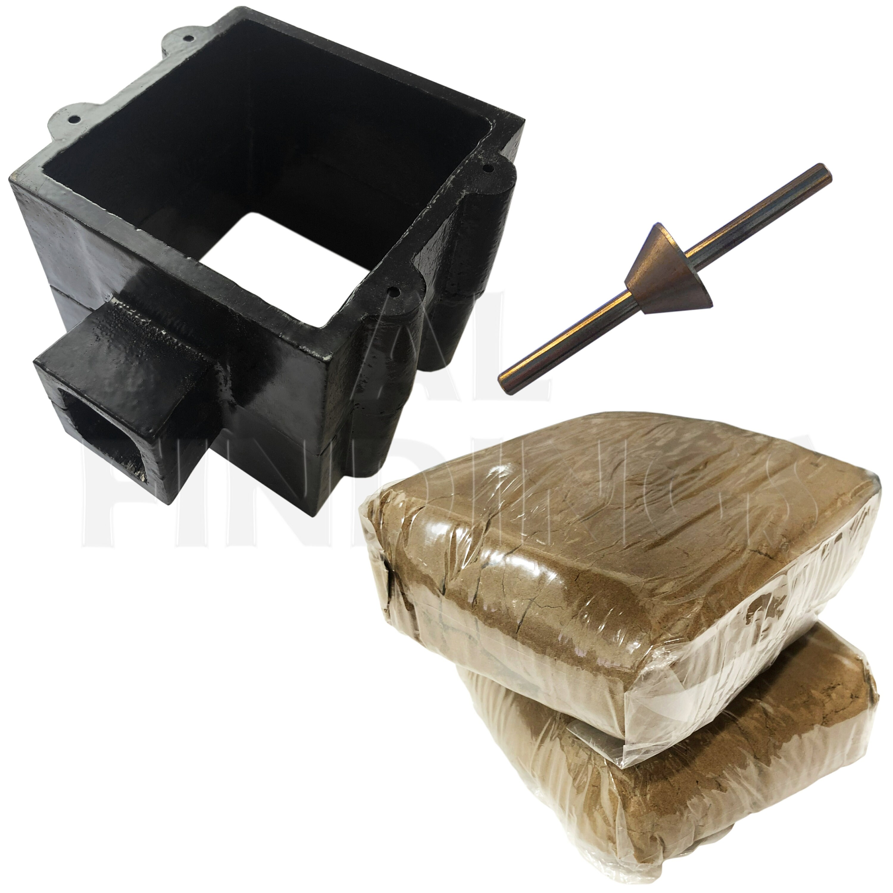 Juego De Herramientas Para Fundición En Arena - Flask De 4x4x4, 4 Pines, Incluye 2kg De Arena