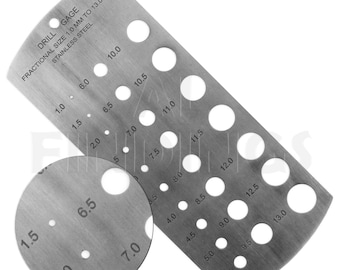 Stainless Steel Drill Gauges metric 1mm - 13mm Measure Tool (70)