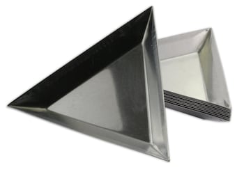 12 x Bandejas para clasificar cuentas, cucharas de aluminio con diseño triangular, herramienta para clasificar vidrio artesanal (60)