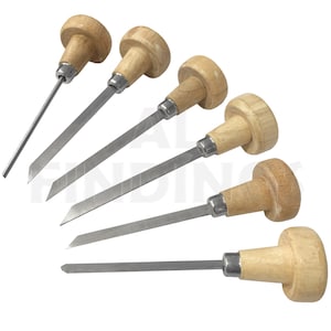 6 Stück Stecher mit Holzgriffen,Gravierer,Stich,Werkzeug,Uhr (160)