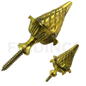 Messing EICHEL Kugel Turmspitze Standuhr Uhr Werkzeug 53 mm Hoch x 35 mm Breit S (75)