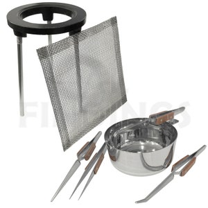 Soldering Cool Cup, 4 Angled Tweezers, 9&quot; Tripod Set Jewellers Soldering Tool (895)