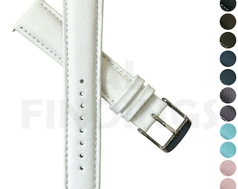 Lederen horlogeband witte buffelnerf band heren dames gewatteerde SS-gesp (25)