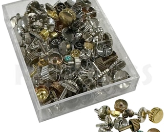 Mixed Crowns Watchmakers 100 Rainbow Assorted Size Watch Crown Winders Repair