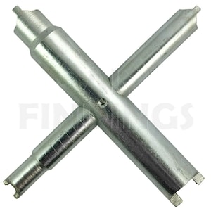 May include: A silver-coloured, cross-shaped tool with multiple slotted ends. The tool has a central screw and is designed for various applications. The image is a close-up shot of the tool against a white background.