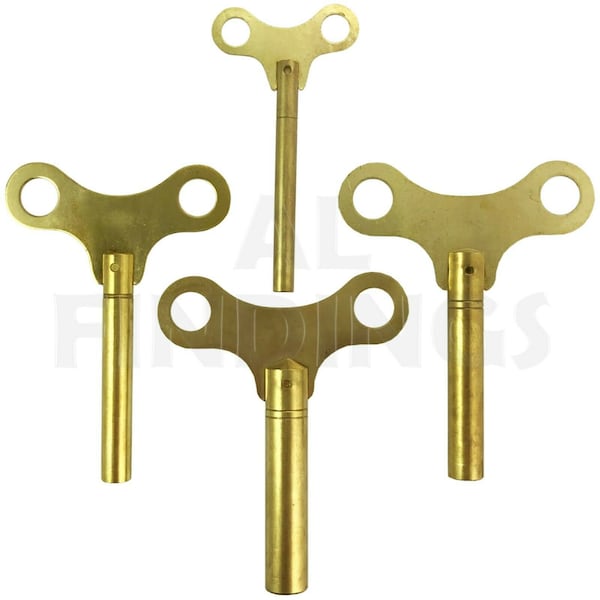 Long shaft winding clock key winged type brass 1.75mm to 6.75mm keys winder tool (25)