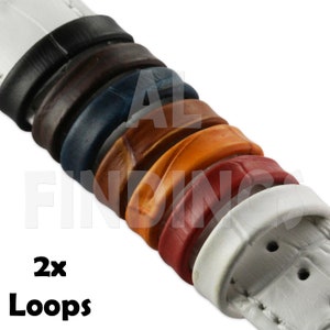 2x Leather Watch Strap Retaining LOOP ONLY Band Keeper Holder All Colours image 1