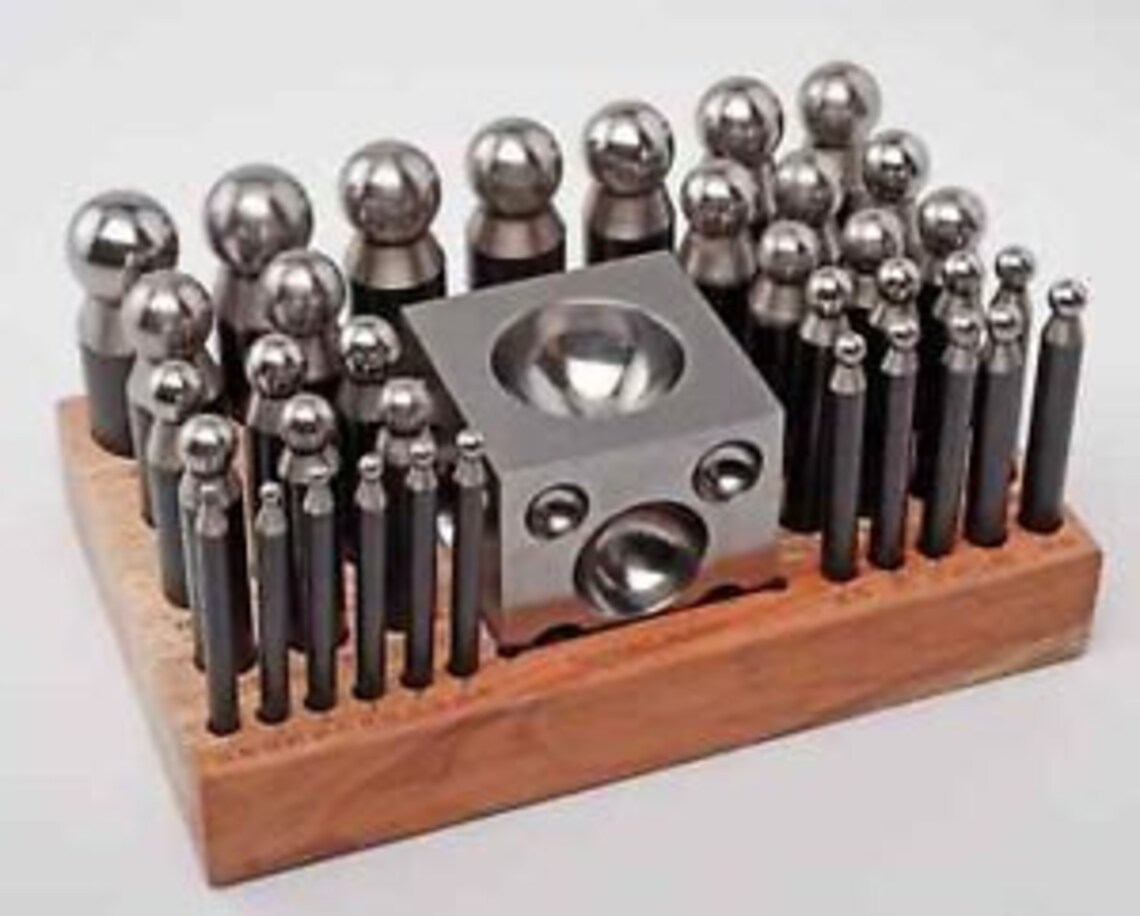 37 pc Doming block and punch set made of steel dapping craft Etsy