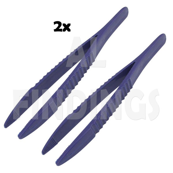 Non-Magnetic 5" Plastic Tweezer 2x Tweezers Lightweight Jewellers Watch Tool (15)