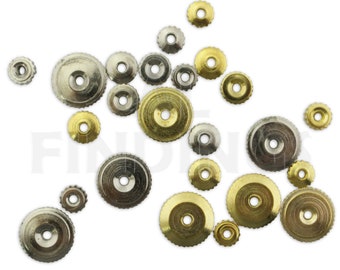 Tuercas de manecilla de reloj de latón/acero Piezas de relojeros métricos estadounidenses Reparaciones Hermel mixto (25)