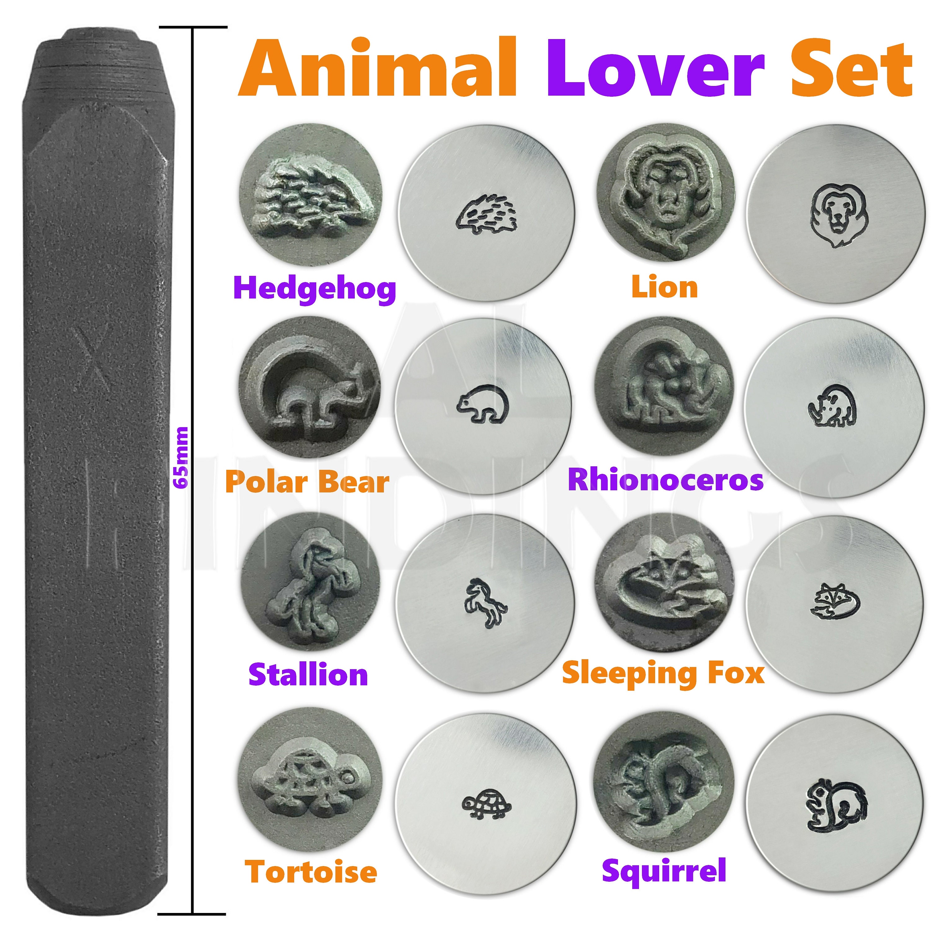 Tlimus 12pcs Animal Design Metal Stamp Set, 6MM (1/4”) Animal Theme Metal  Punch Stamp Kit DIY Arts and Crafts Supplies Stamping Accessories, Leather