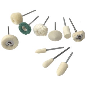 10 Assorted Polishing Buffing Wool Cotton Wheel Brush Dremel Rotary Tool (40)