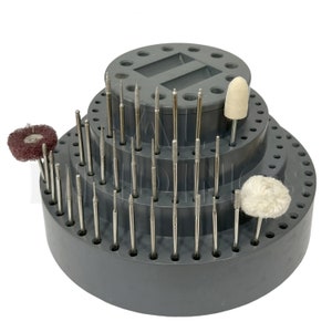 126 Hole Rotary Burr Bur Drill Holder. Revolving, Cutting Bits Organiser Tool (440)