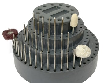 126 Hole Rotary Burr Bur Drill Holder. Revolving, Cutting Bits Organiser Tool (440)