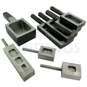 Ingot mould sizes 25,50,100,500gms - 2 kilos casting steel biscuit type Tool (various)