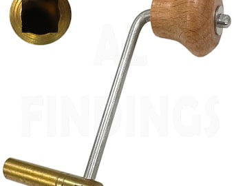 Messing opwindsleutel voor antieke Weense wandklok, maat 2,50-5,75 mm (30)