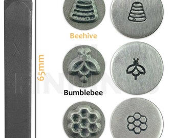 Set of 3 Metal Punch Stamping Set Bumblebee Beehive Honeycomb Design Stamps (190)