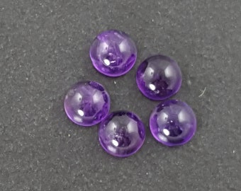 5mm Amethyst Cabochon lot of 5 pieces calibrated purple stone small round mgsupply jewelry making loose gemstones