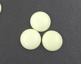 12mm Lemon Chrysoprase Cabochon 3 pieces calibrated cab yellow stone small round mgsupply loose gemstone jewelry making