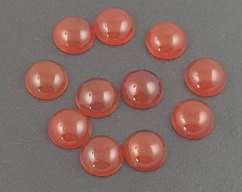 10mm Carnelian Cabochon lot of 6 pieces calibrated cab cabochons red stone loose gemstone jewelry making mgsupply crafting