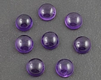 8mm Amethyst Cabochon lot of 2 pieces calibrated purple cab stone small round mgsupply jewelry making loose gemstone earrings earring pair