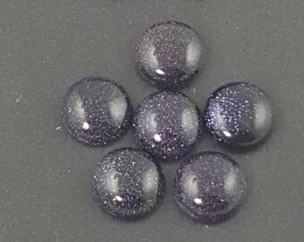 12mm Blue Goldstone Cabochon, calibrated, blue goldstone, blue goldstone cab, dark blue cabs, small cabochon, round cabochon, blue cabs