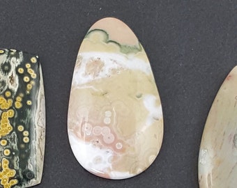 Ocean Jasper Cabochon green white yellow orbs choose your cab medium size stone  ring size  mgsupply jewelry making wire wrapping