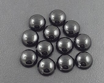 12mm Black Onyx Cabochon lot of 6 calibrated cabs cabochons round mgsupply