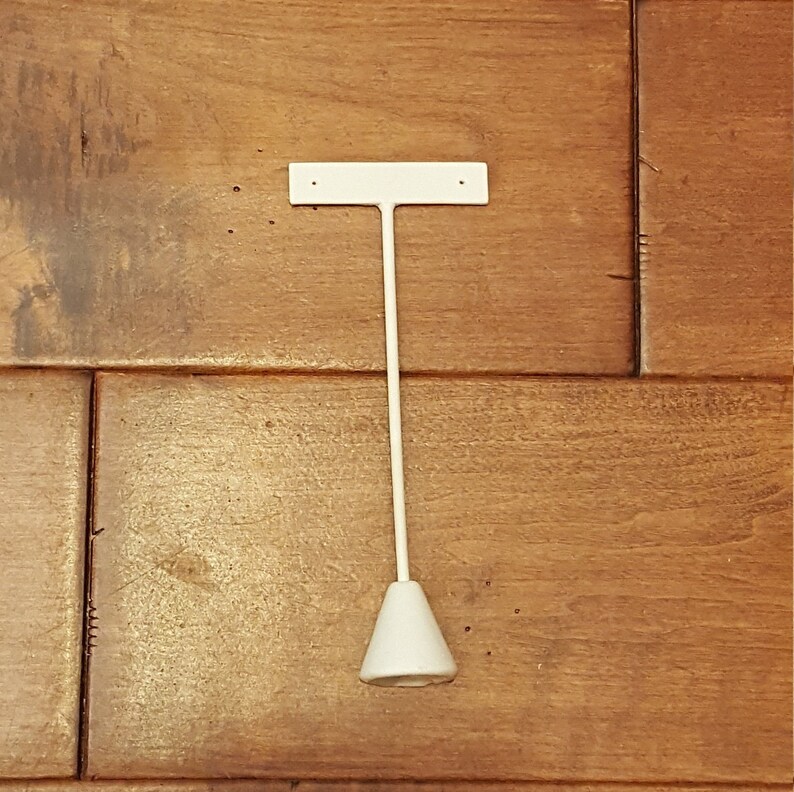 earring tree 6.5 in single earring display White Leatherette Earring Tree weighted base t shaped earring display stand earring stand