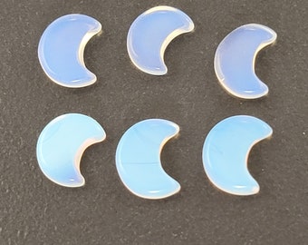 Small Aura Moon Cabochon 10x15mm moon shaped cab stone mgsupply halloween jewelry making loose gemstone