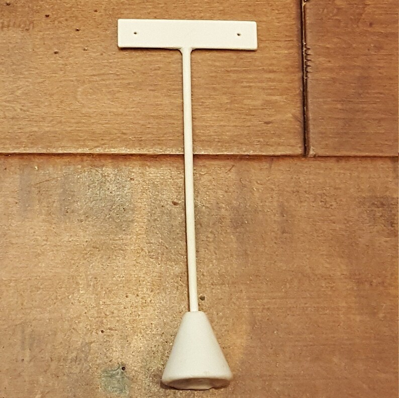 earring tree 6.5 in single earring display White Leatherette Earring Tree weighted base t shaped earring display stand earring stand