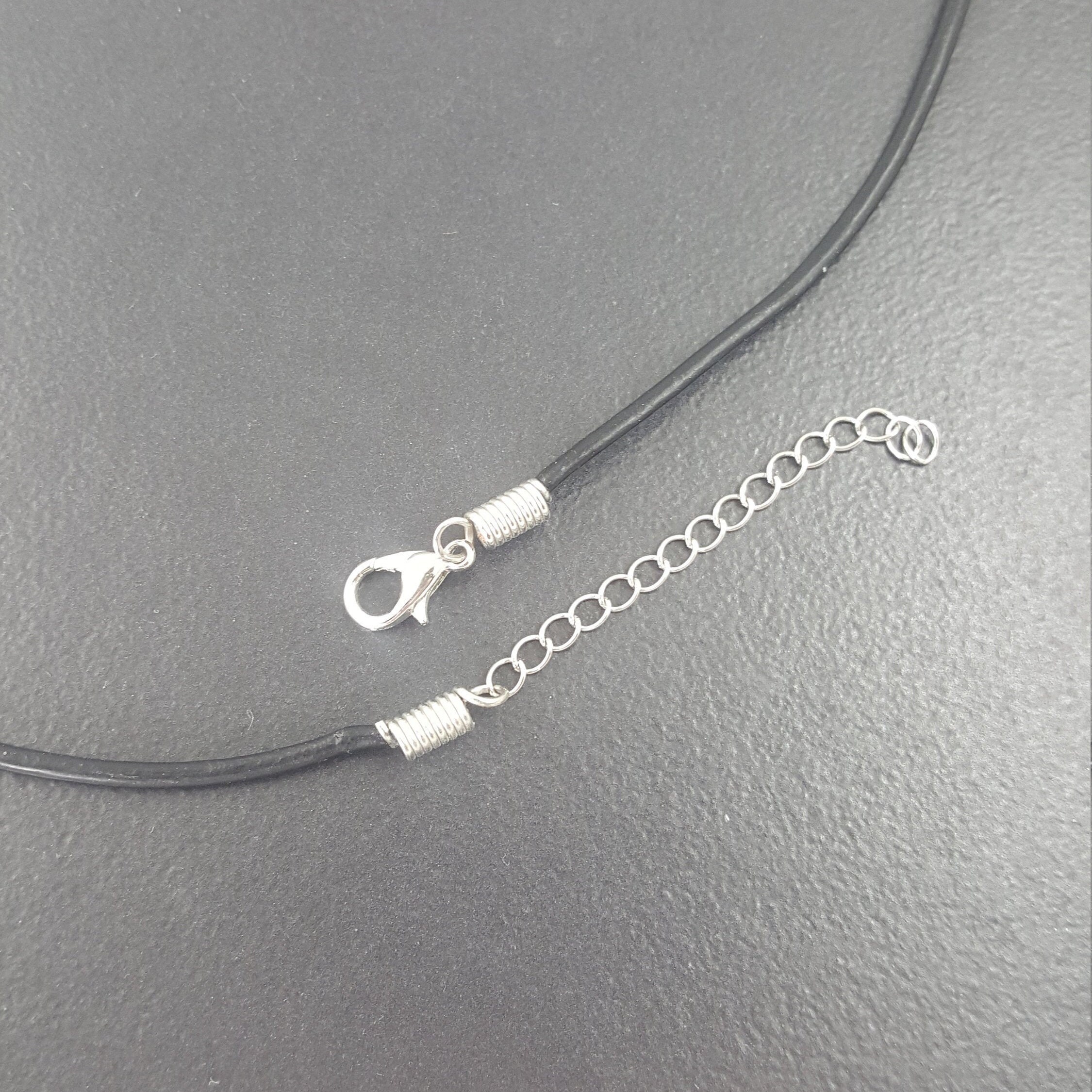 Black Leather Cord Necklace 2mm and 3mm adjustable 1820 Etsy