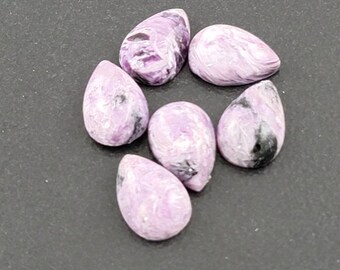 Charoite Cabochon 15x10mm 1 piece calibrated cab purple stone teardrop pear mgsupply jewelry making