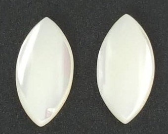 Mother of Pearl Marquise Cabochon 20x10mm 1 piece mgsupply white cab shell MOP stone jewelry making wire wrapping earring pair earrings