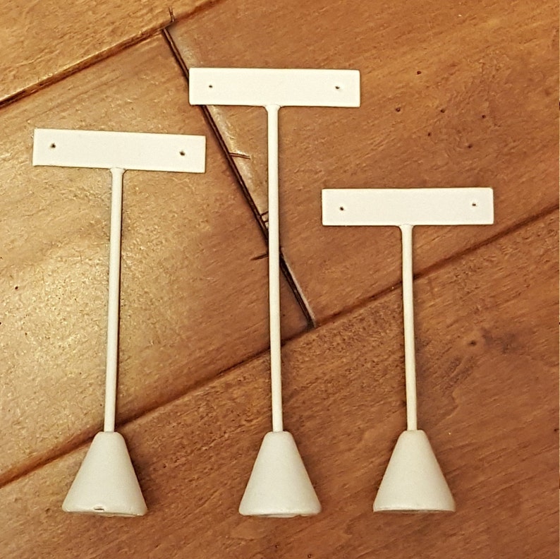 earring tree 6.5 in single earring display White Leatherette Earring Tree weighted base t shaped earring display stand earring stand