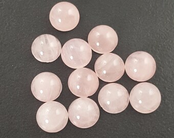 10mm Rose Quartz Cabochon 6 pieces round pink stone cab mgsupply jewelry making