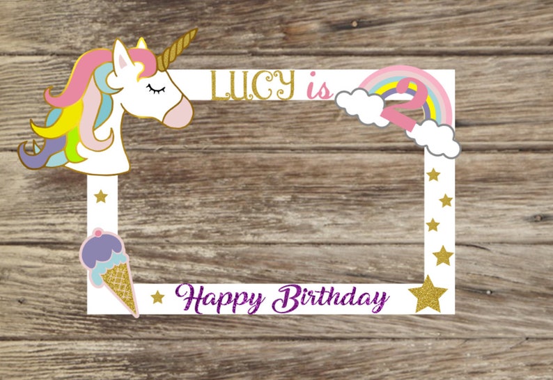 unicorn photo booth frameunicorn party selfie frame
